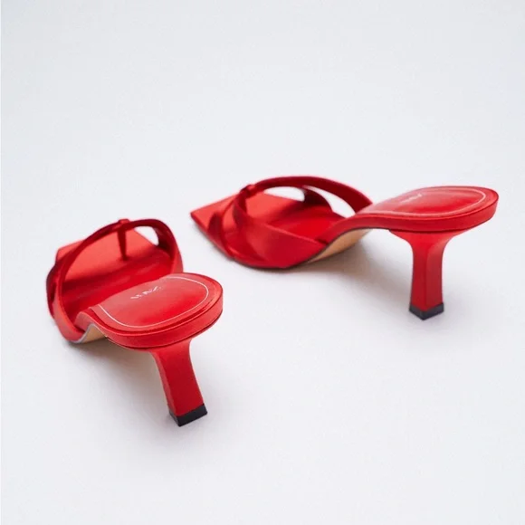 Zara Heeled Satin Effects Sandals - Picture 3 of 6